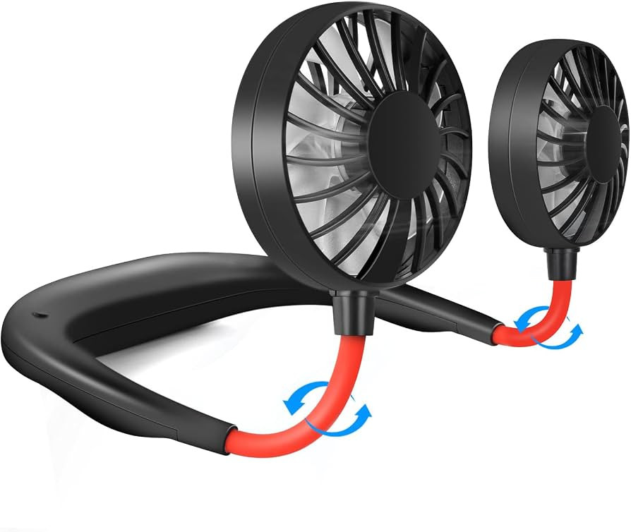 JUANANIUG Portable Neck Fan Rechargeable Personal HandFree Fan Mini USB Wearable Neckband Sport F... | Amazon (US)