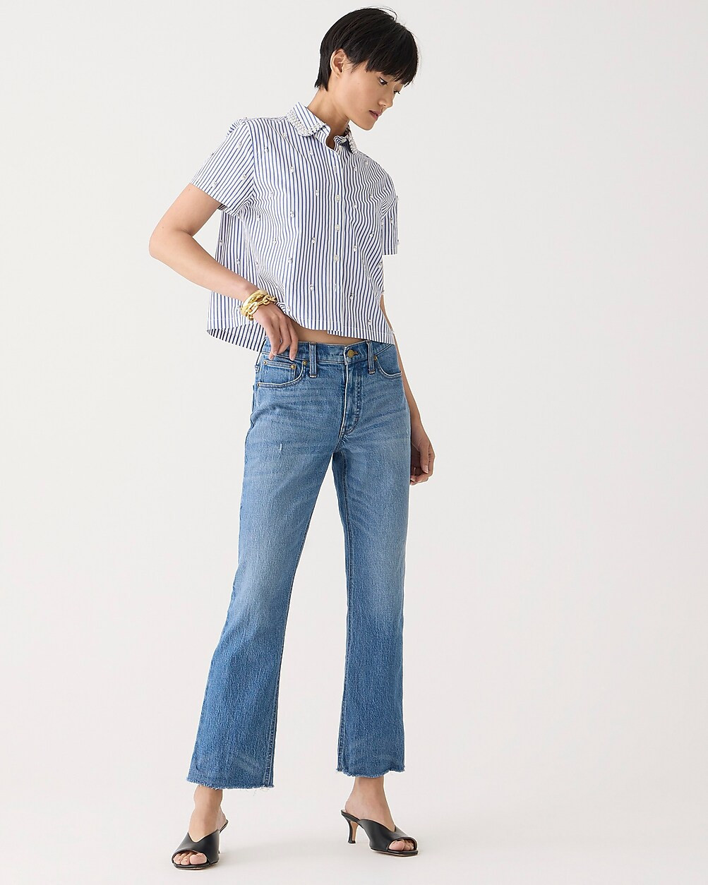 Petite 9" demi-boot crop jean in Clyde wash | J. Crew US