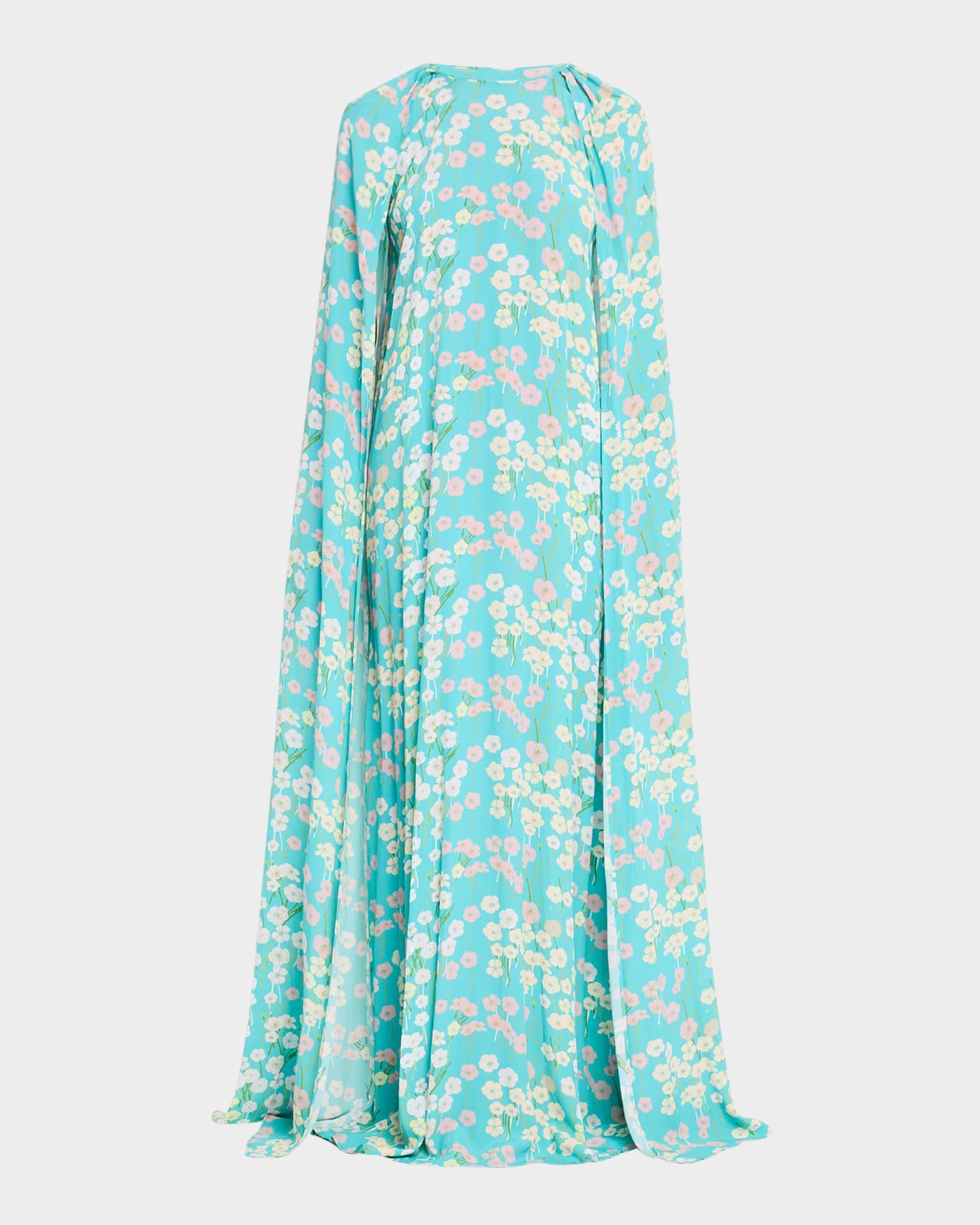 Minnie Floral Cape Maxi Dress | Neiman Marcus