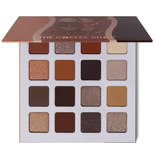 Juvia's Place Coffee Shop Eyeshadow Palette - 16 Pan Palette, Tan, Auburn, & Rich Dark Chocolate, Mattes and Shimmers, Highly Pigmented and Buttery Texture | Amazon (US)