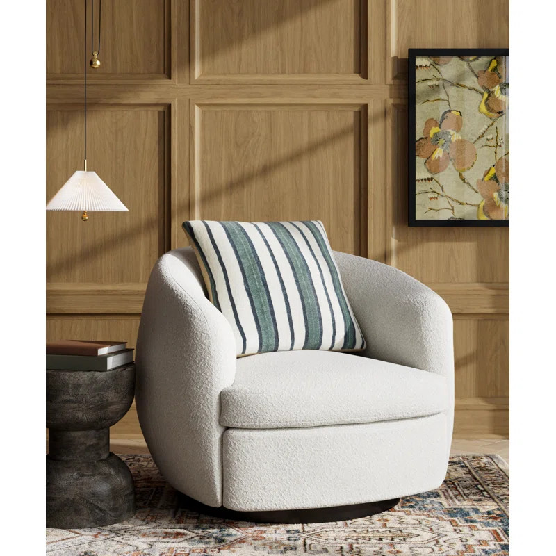 Marcy Upholstered Swivel Barrel Chair | Wayfair North America