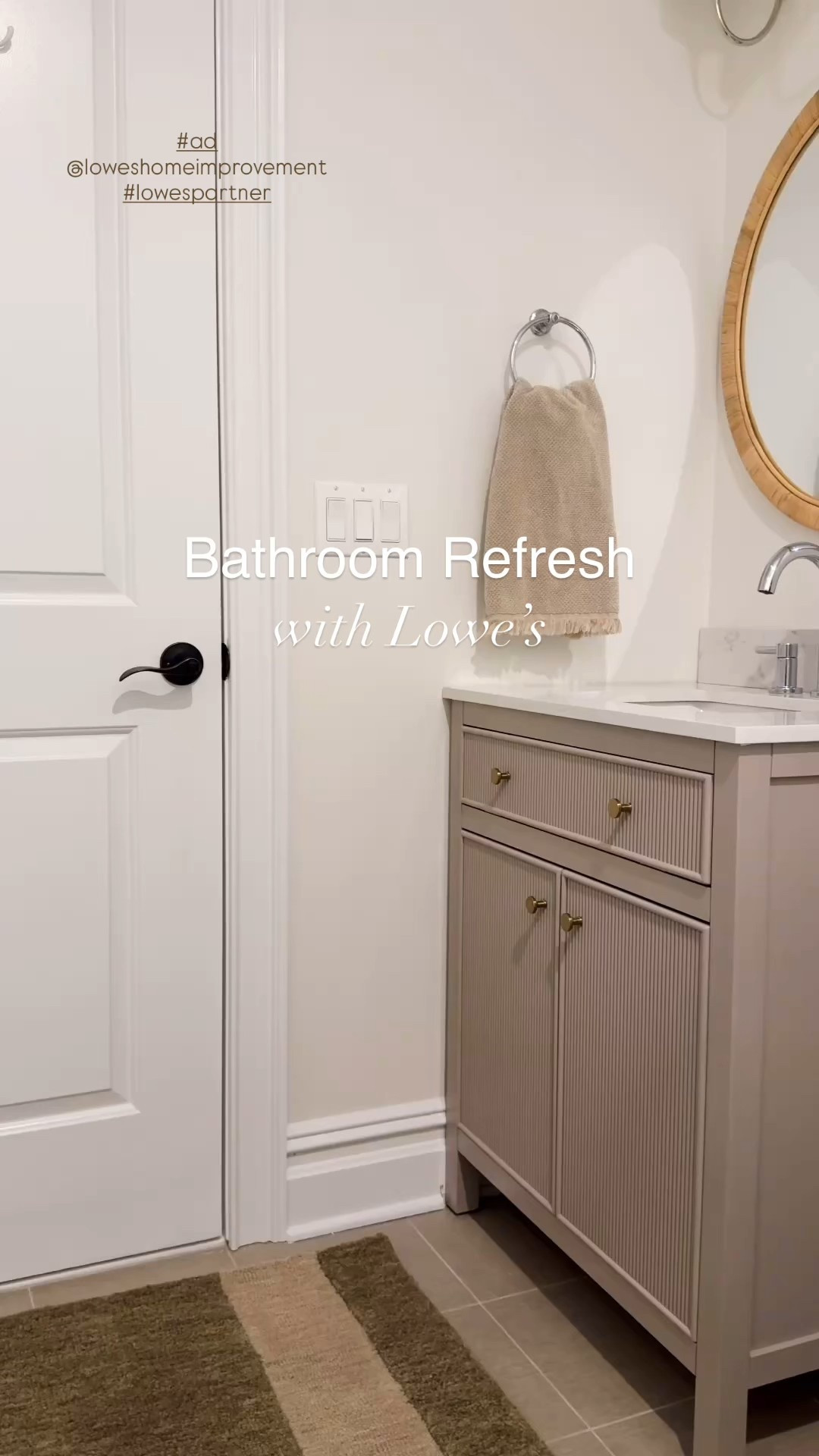 #ad The holiday season is the perfect time to refresh a space in your home so I gave some extra love to our basement bathroom with the help of @Loweshomeimprovement 

We renovated our bathroom over the summer and when it came time for the finishing touches, I found everything that I needed at Lowe’s! This gorgeous vanity fits like a glove and I LOVE the fluted detail on the front and the brass hardware. It provides plenty of storage and looks so high-end! I also chose this beautiful faucet in polished nickel (I love to mix metals), towel ring and coordinating bathroom accessories, and the prettiest soap dispenser. 

I’ve linked everything on LTK along with a few other finds that caught my eye!

#lowespartner #loweshomeimprovement #diy #bathroomdesign #holidayhome

#LTKHoliday #LTKGiftGuide #LTKHome