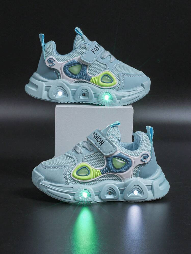 Fashionable LED Light Up Breathable Mesh Sports Shoes, Suitable For Boys And Girls - Casual, Shockproof, All-Season Non-Slip Outdoor Running And Walking Shoes | SHEIN