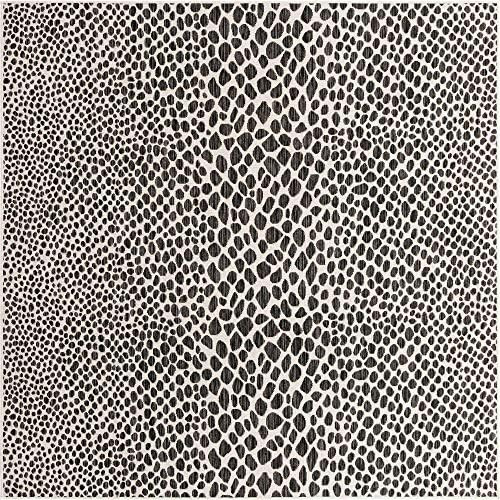 Unique Loom Jill Zarin Outdoor Collection Animal Print Area Rug (7' 10 x 7' 10 Square, Black) | Amazon (US)