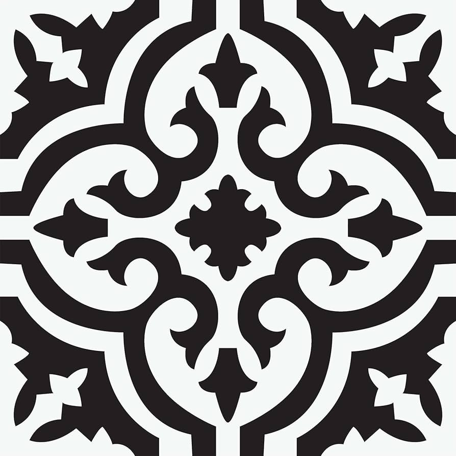 FloorPops Parma Peel & Stick Floor Tiles, Black | Amazon (US)