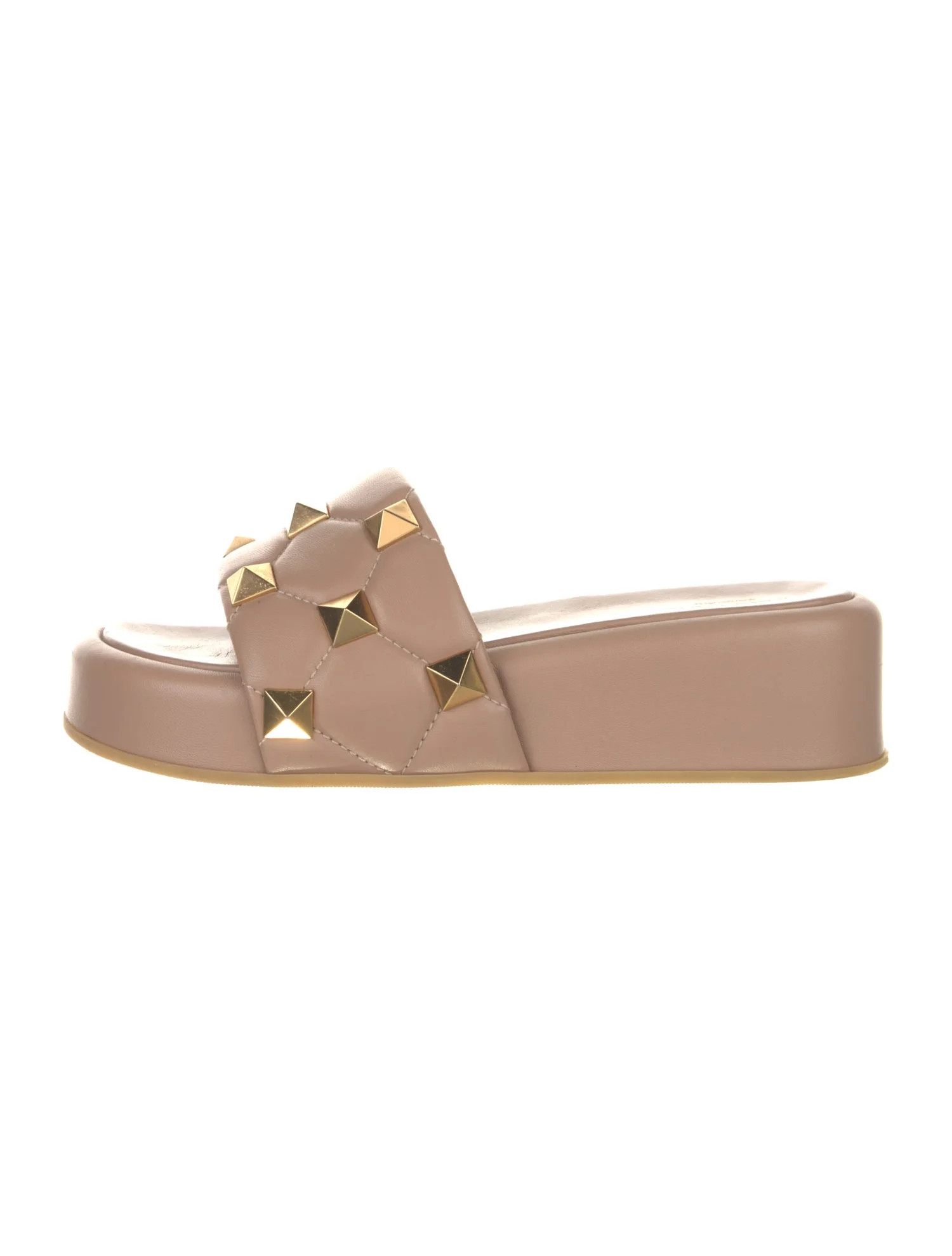 Rockstud Accents Leather Slides | The RealReal