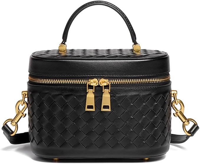 Rejolly Top-Handle Handbag for Women Woven Leather Vanity Case Designer Purse Quiet Luxury Trendy... | Amazon (US)