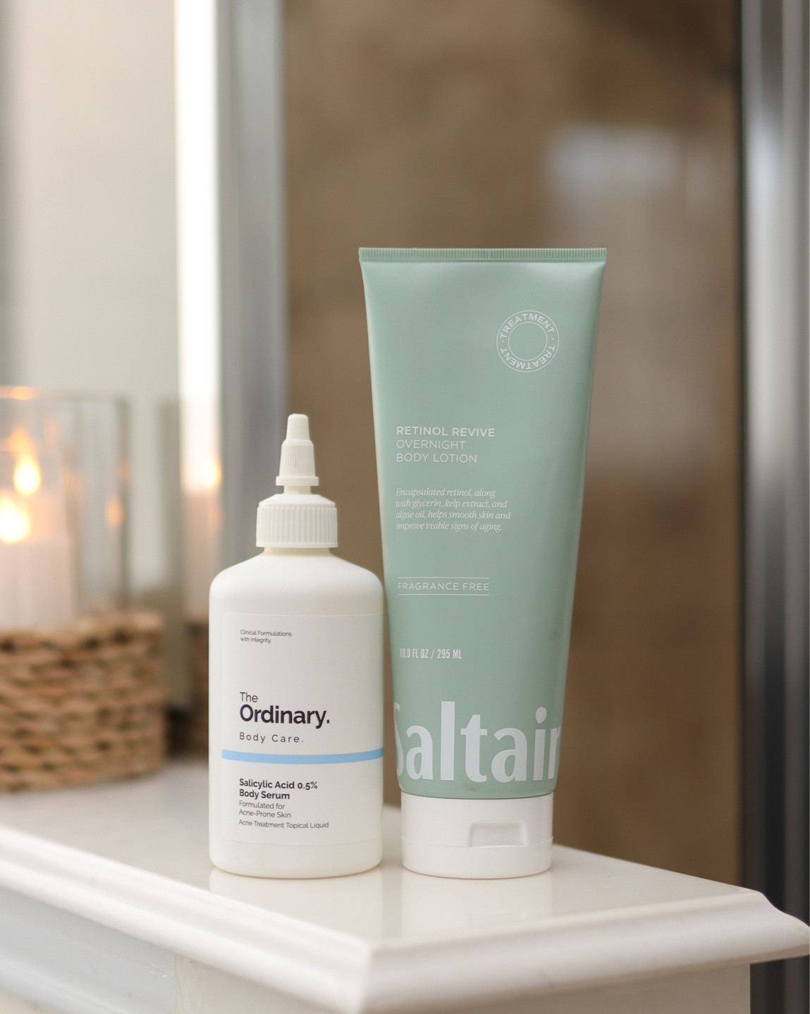 Salicylic acid and retinol body lotion is not only great for the body but also the feet, specifically! You don’t have to worry about getting them scrubbed down if you’re doing this at home. DIY pedicure.