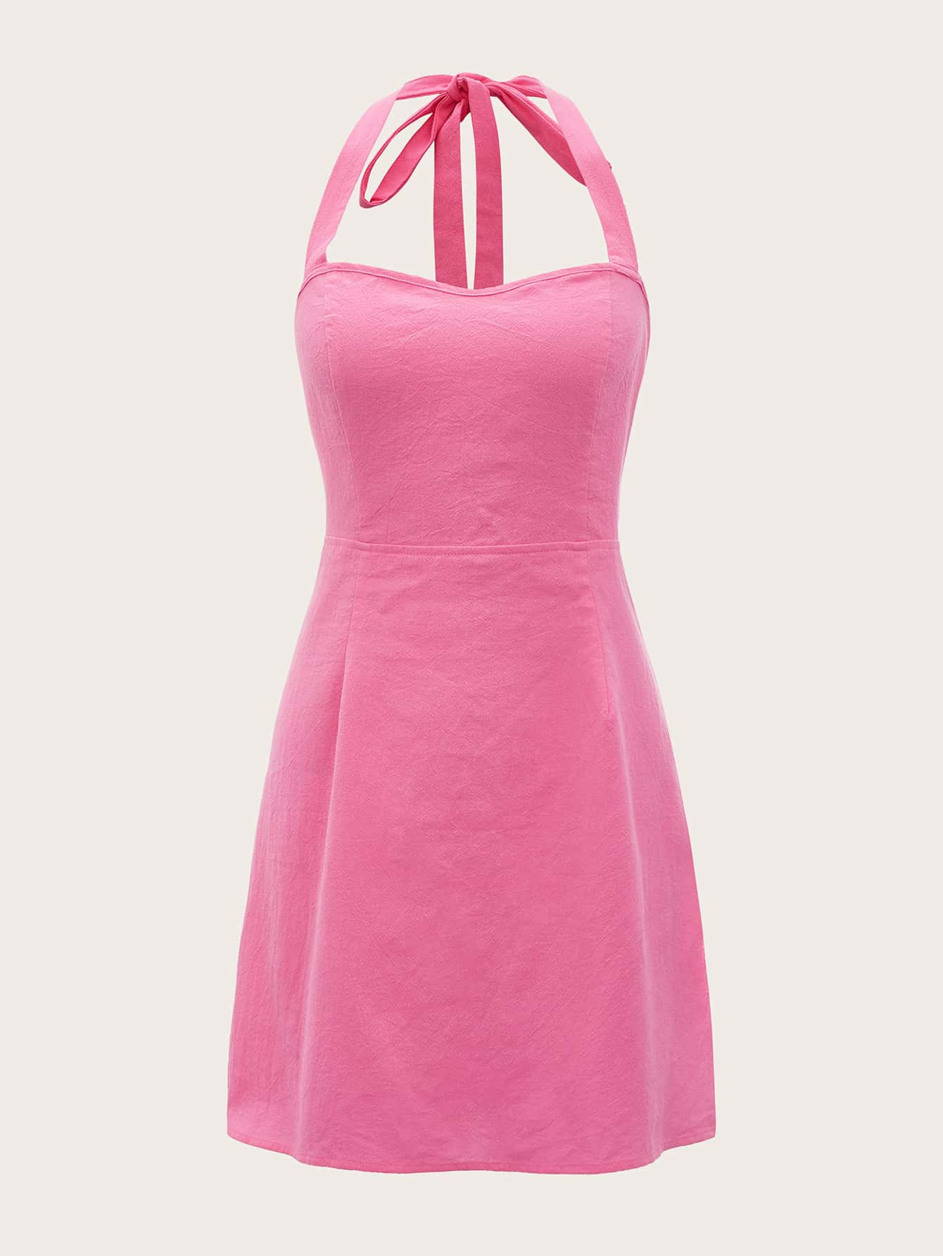 SHEIN Tie Backless Split Hem Halter Dress | SHEIN