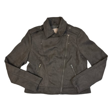 Philosophy Women s Long Sleeve Faux Leather Zip Up Moto Jacket (Charcoal Grey XXL) | Walmart (US)