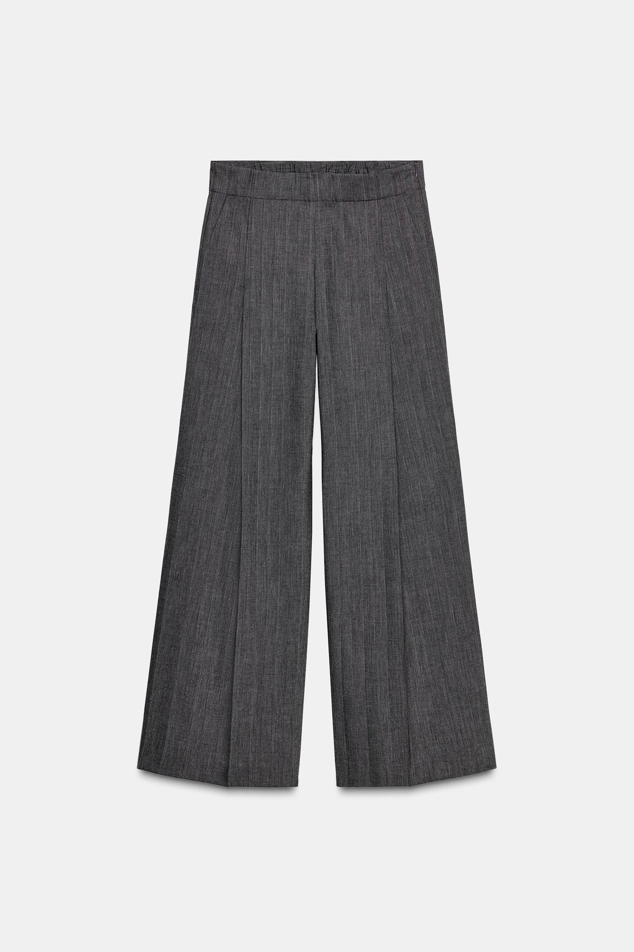 ZW COLLECTION WOOL BLEND WIDE LEG PANTS | Zara US