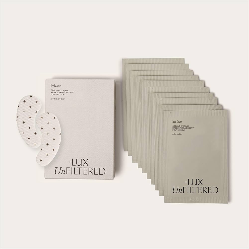 + Lux Unfiltered Iced Latte Cooling Under Eye Patches - Anti-Slip Caffeine Infused Korean Eye Mas... | Amazon (US)
