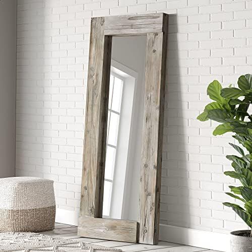 Full Length Floor Mirror - 24x58 Inch - Unfinished Wood Leaner Mirror, Large Full Body Rustic Fra... | Amazon (US)