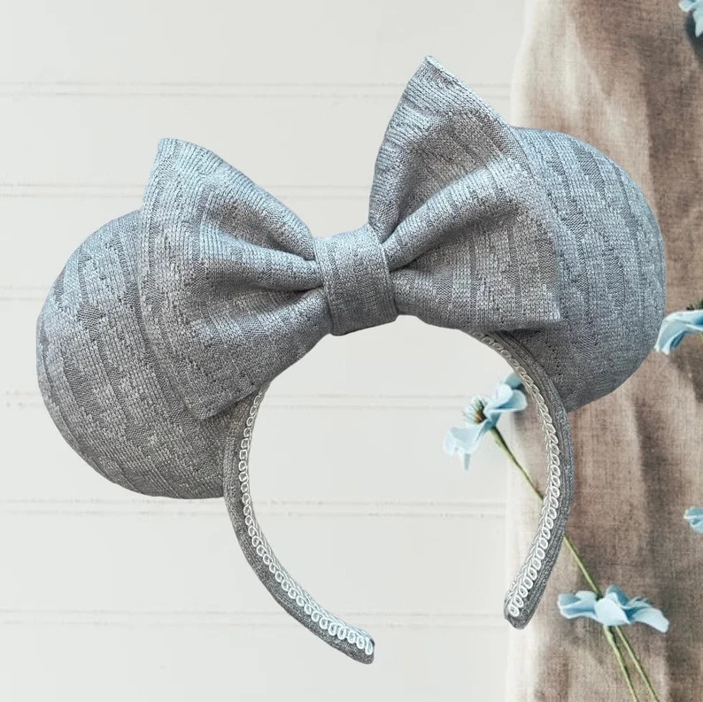 Gray Knit Mickey Ears, Neutral Gray Mickey Ears, Autumn Ears, Cozy Minnie Ears, Christmas Ears, F... | Etsy (US)