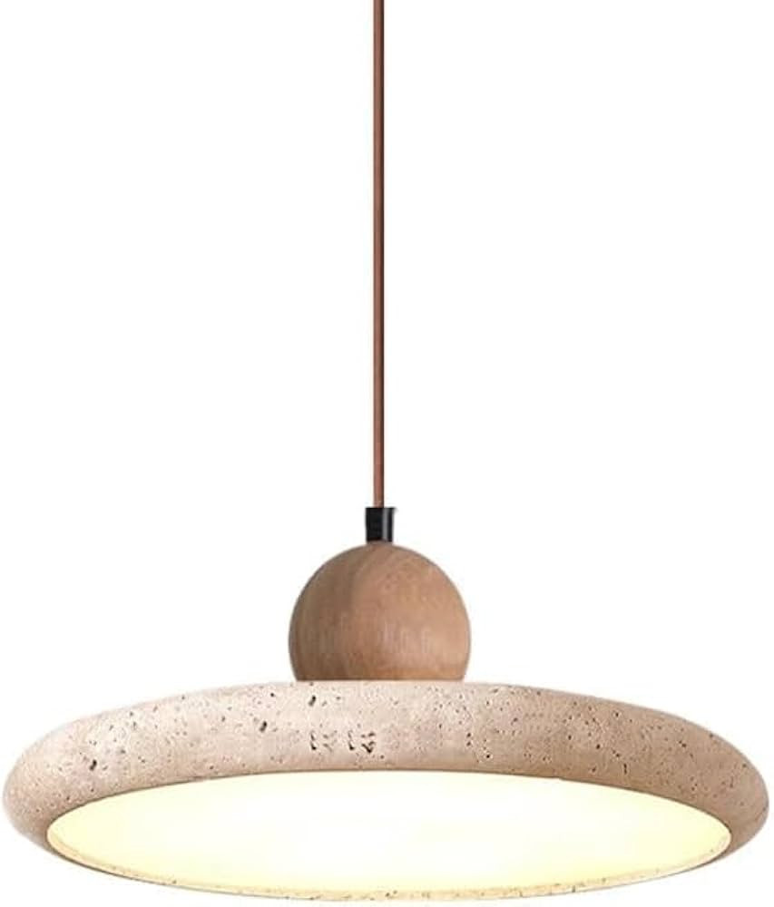 Creative Modern Dome Yellow Travertine Pendant Light Nordic Natural Stone Hanging Lamp Kitchen Is... | Amazon (US)