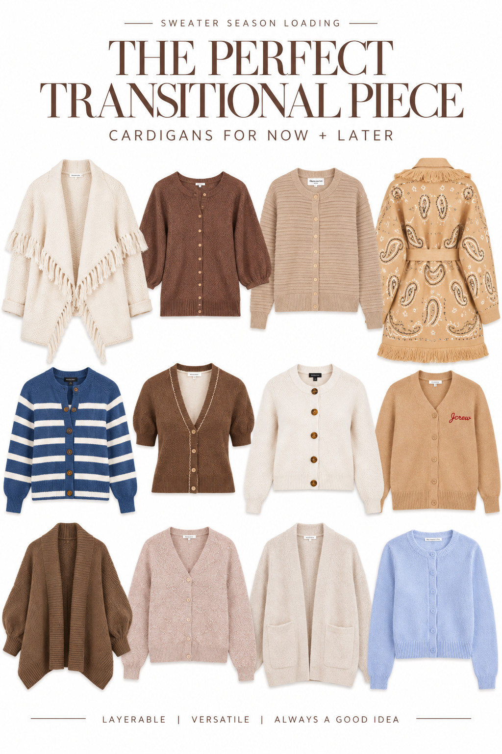The perfect transitional piece for that “fall in the morning, summer by lunch” weather. Cardigans are doing the heavy lifting right now, and I found everything from classic neutrals to statement knits and the prettiest pop of blue. Easy to throw on now and layer all season long. 

 #LTKgrwm #LTKmomlife #LTKOver40