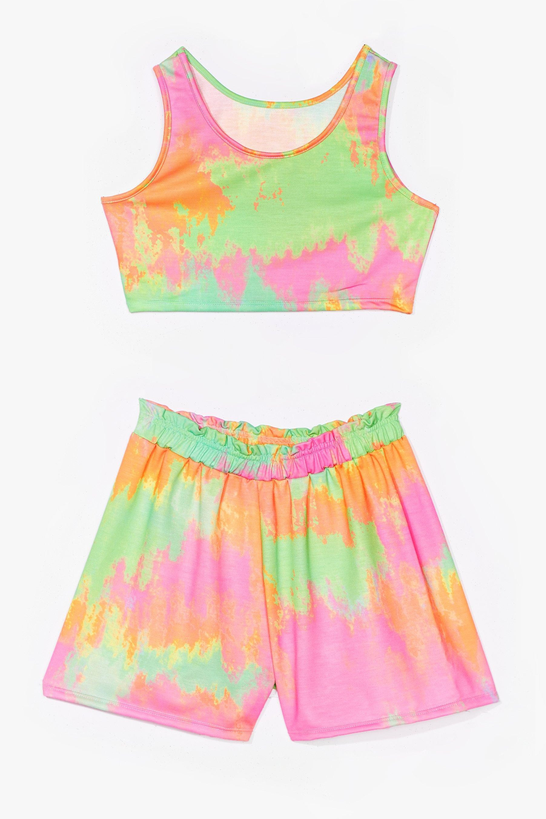 tie dye crop top and short co ord set | NastyGal (US & CA)