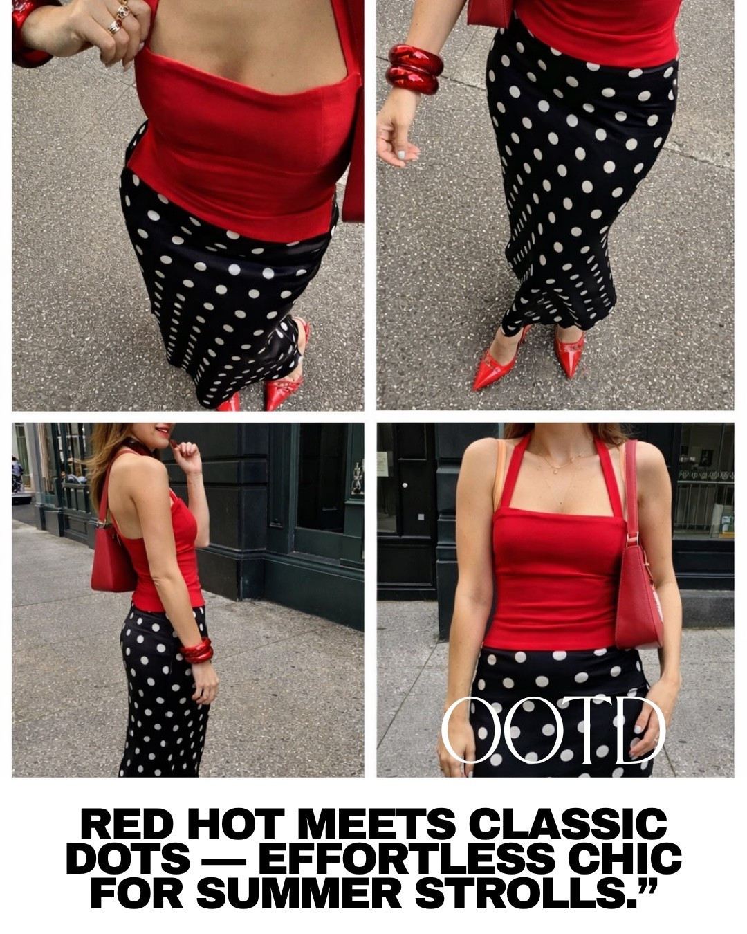 Polka dots + passion red = instant chic ✨ Effortless style that turns every step into a runway moment

#OOTD #LTKStyle #PolkaDotTrend #RedHotLook #StreetStyleInspo #SummerChic #LTKFashion #StyleCollage #WardrobeGoals #EffortlessElegance