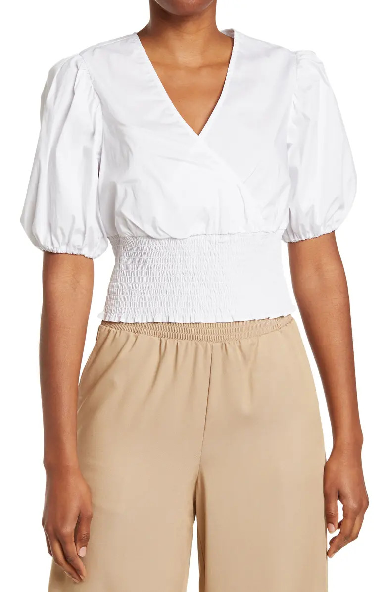 Surplice Puff Sleeve Crop Top | Nordstrom Rack