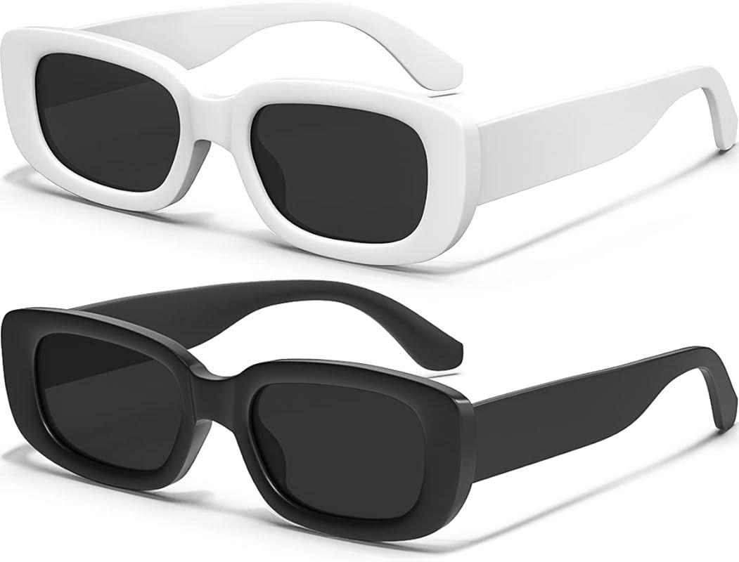 AWGSEE Retro Rectangle Kids Sunglasses 90’s Vintage Fashion Narrow Square Frame Glasses Shades for G | Amazon (US)