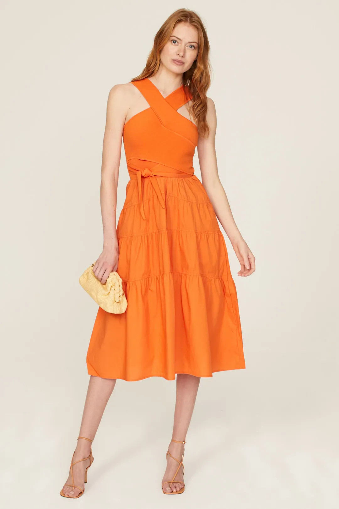 Orange Midi Dress | Rent the Runway