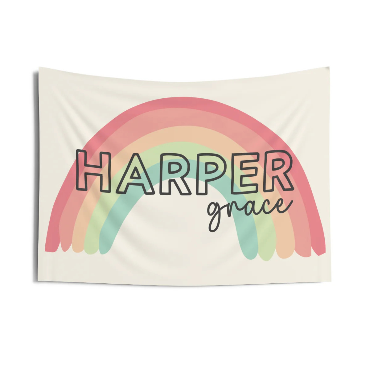 Rainbow Personalized Room Banner - Wall Decor  Baby Name Sign | The Little Lemons Company