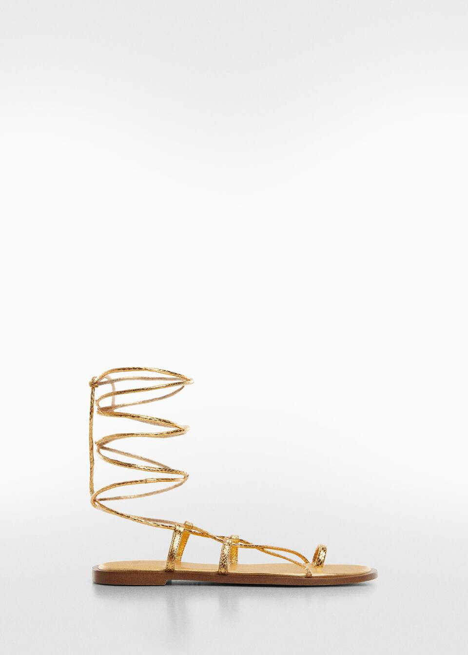 Leather straps sandals -  Women | Mango USA | MANGO (US)