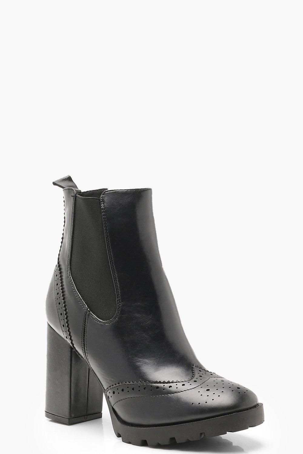 Punch Work Platform Cleated Chelsea Boots | Boohoo.com (US & CA)