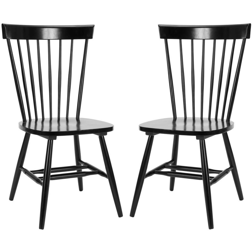 Safavieh Riley Black Wood Dining Chair (Set of 2)-AMH8500B-SET2 - The Home Depot | The Home Depot