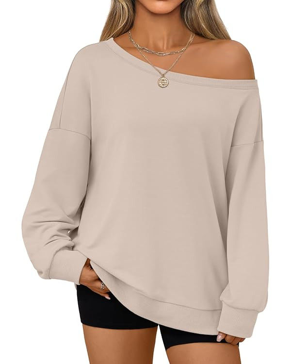 AUTOMET Women Off the Shoulder Sweatshirt Oversized Tops Fall Outfits 2025 Y2k Clothes Fashion Cl... | Amazon (US)
