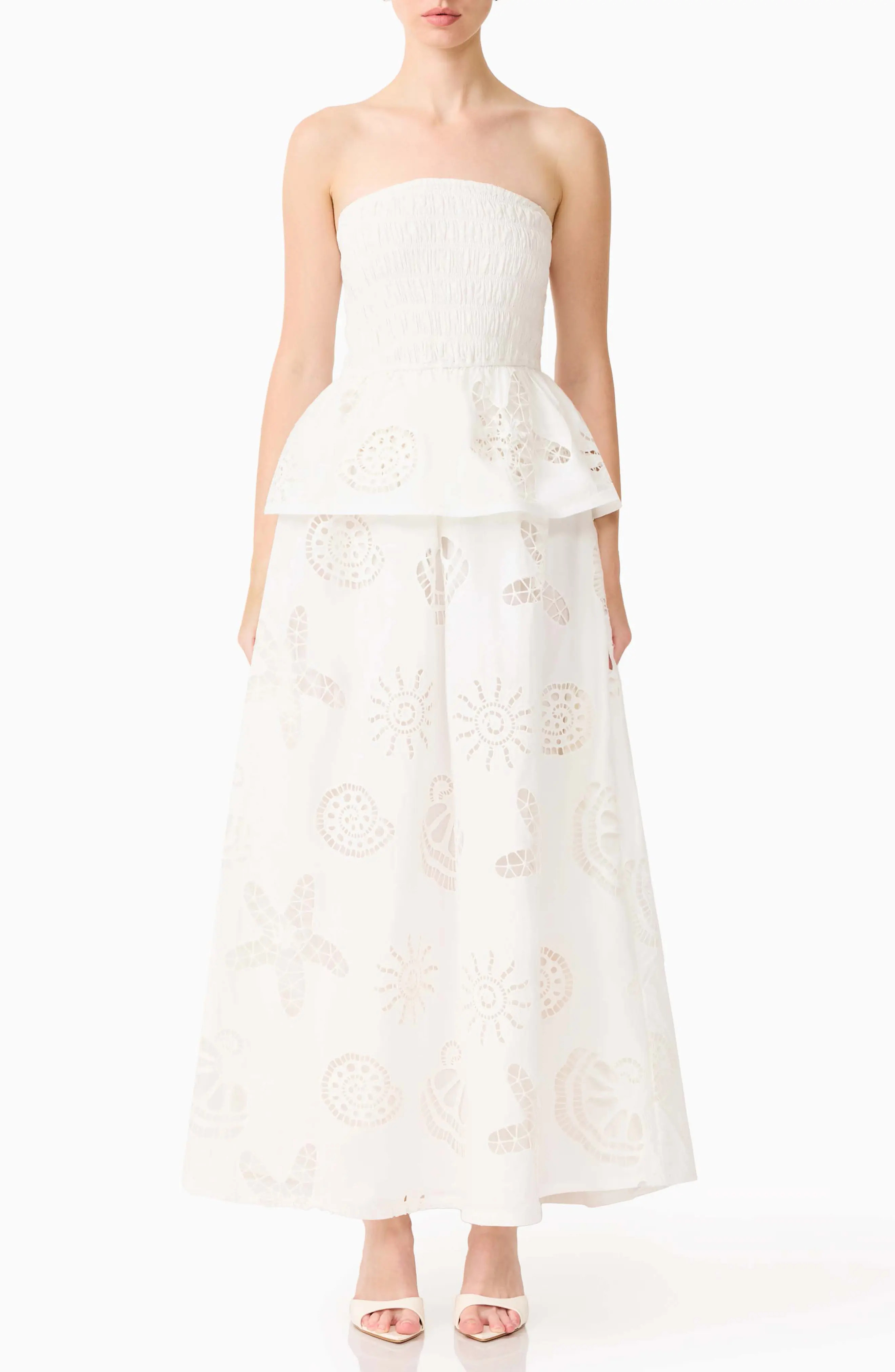 Shell Broderie Strapless Gown (Women) | Nordstrom | Nordstrom