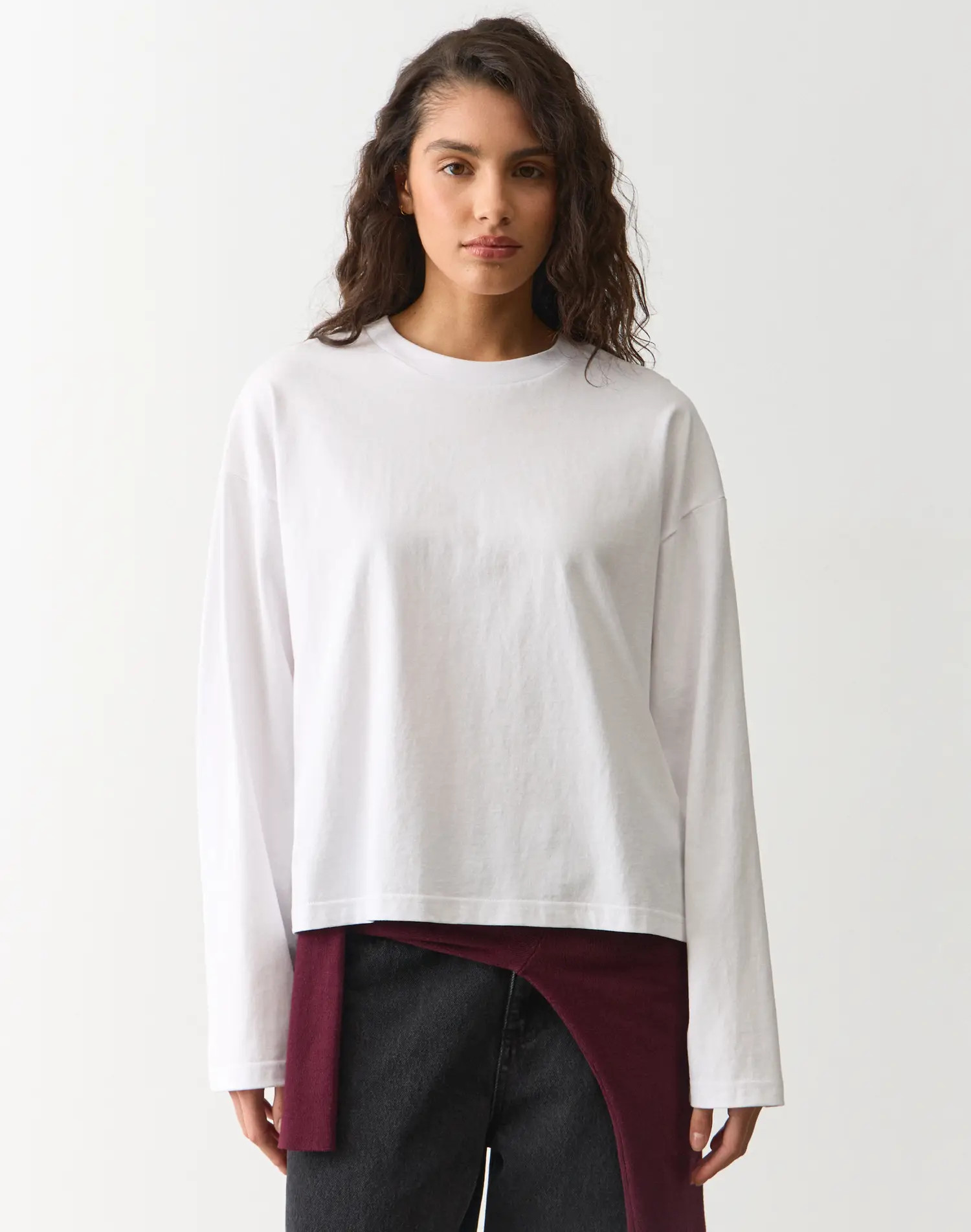 Cotton Oversized Boxy Long Sleeve Top | Glassons (Australia)