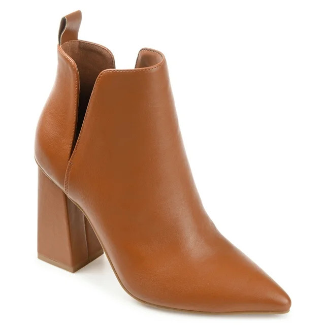 Journee Collection Womens Neima Pointed Toe Block Heel Ankle Booties - Walmart.com | Walmart (US)