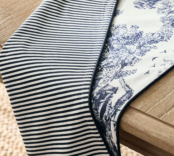 Brandon Maxwell Groveland Toile Reversible Table Runner | Pottery Barn (US)