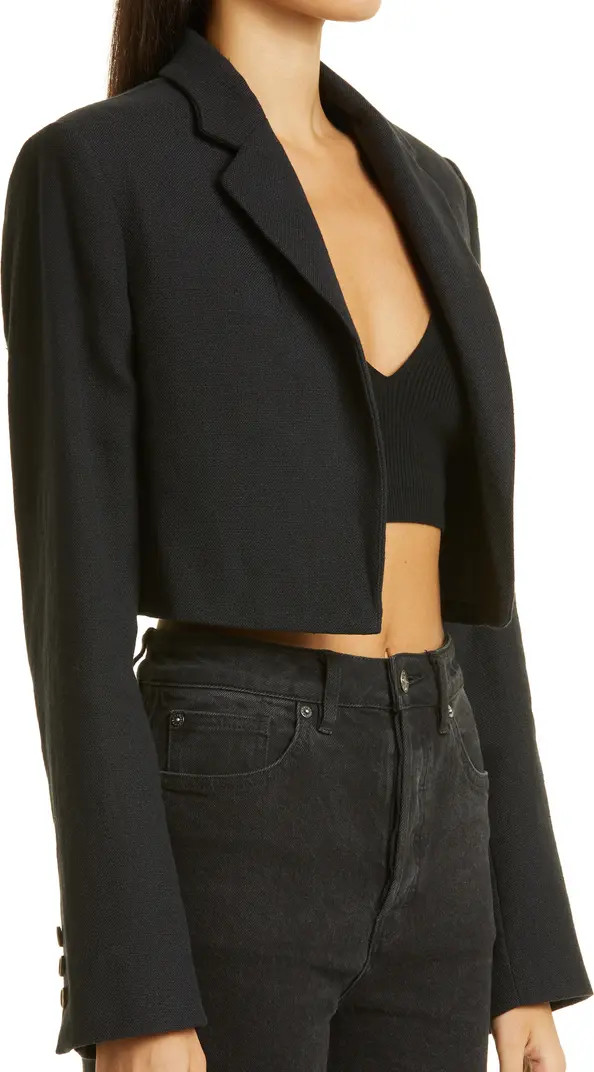 Andy Linen & Cotton Open Front Crop Jacket | Nordstrom