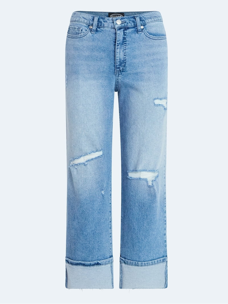 Scoop Women's and Women's Plus Benton Cuffed Ankle Jeans, 25", 27", and 29" Inseams, Sizes 0-26W | Walmart (US)