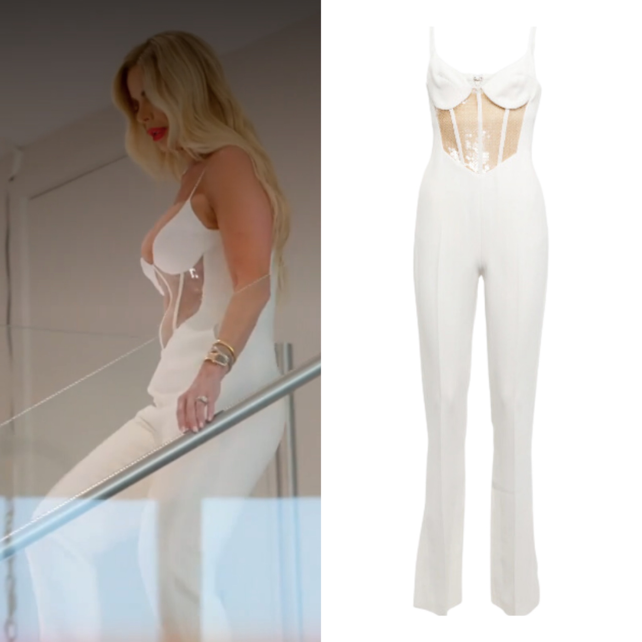 Alexia Echevarria’s White Corset Jumpsuit