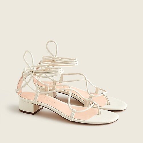 Leather low-heel lace-up sandals | J.Crew US