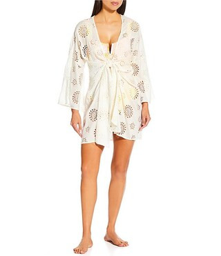 Antonio Melani Eyelet Front Knot Dress Swim Cover-Up | Dillard's | Dillard's