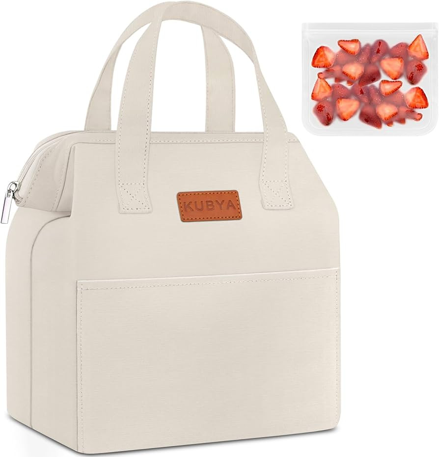 KUBYA Lunch Bag Simple Lunch Box for Women Men Insulated Lunch Bag & 1 Storage bag Simple Reusabl... | Amazon (US)