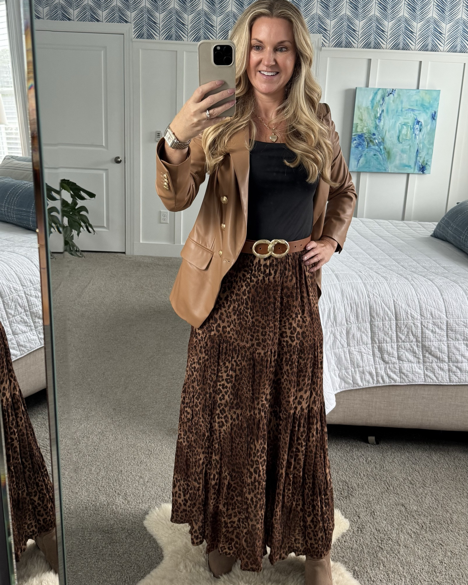 Fall outfit
Leopard skirt
Animal print 
Suede boots 

#LTKPetite #LTKOver40