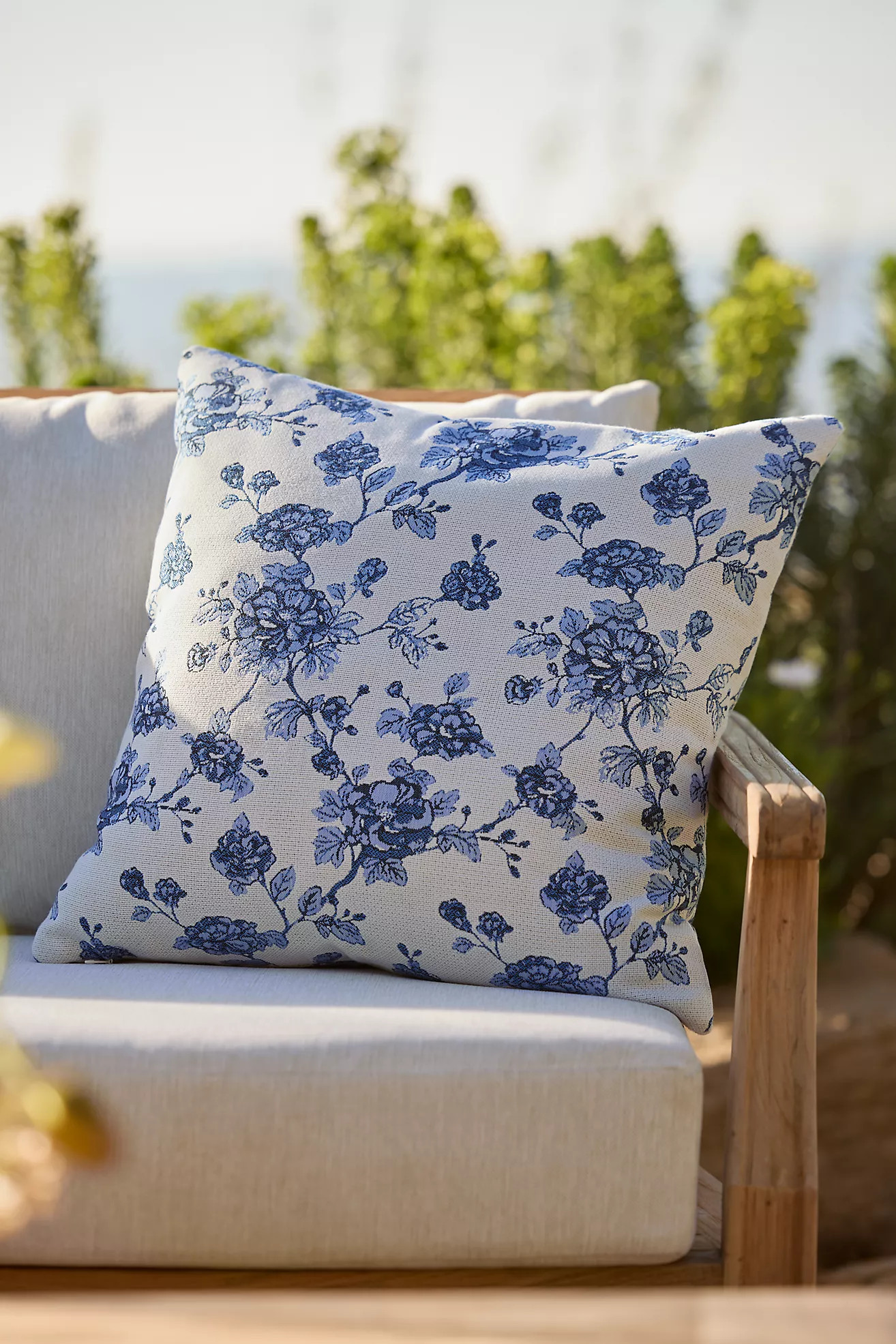 Sunbrella® Porcelain Floral Outdoor Pillow | Terrain