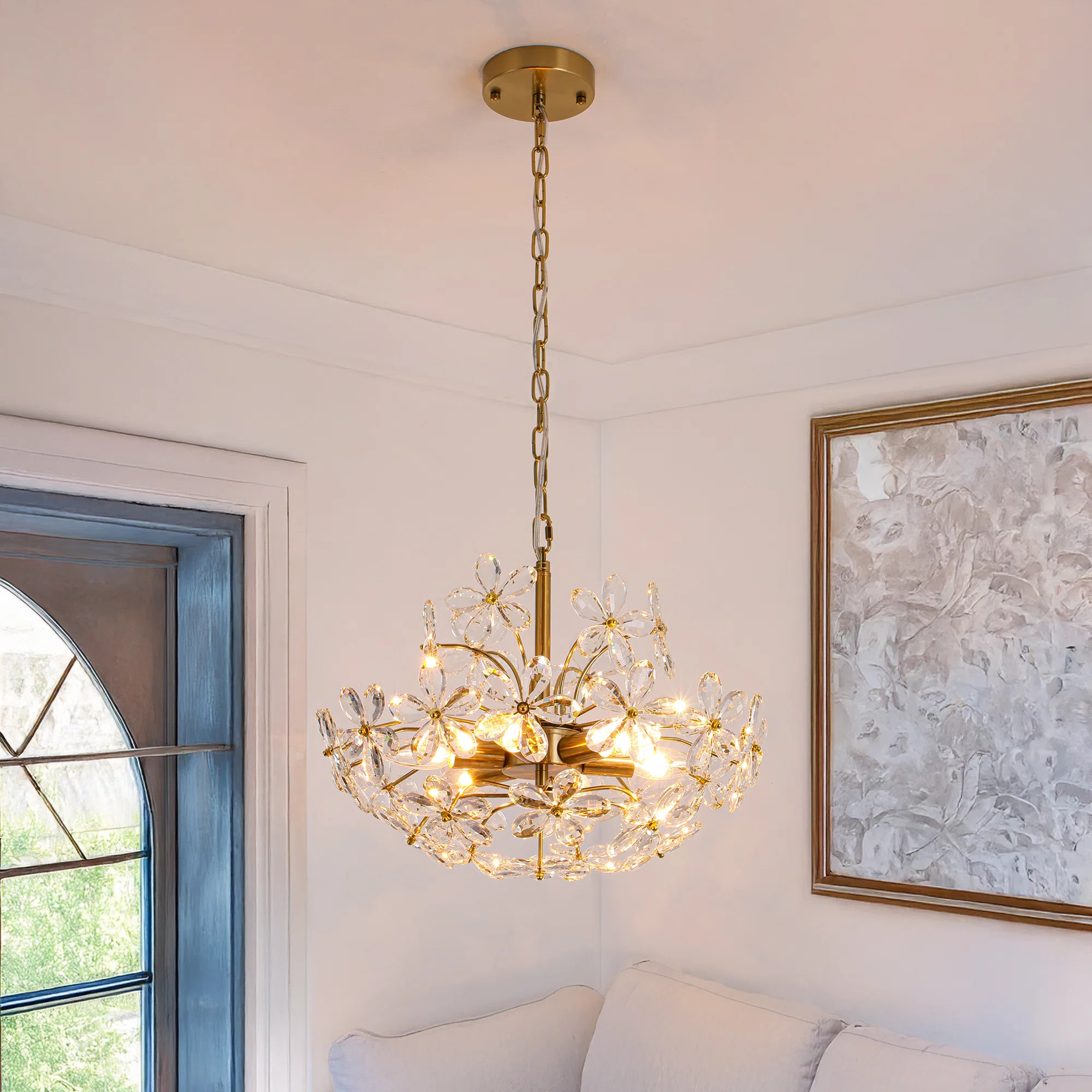 Kuol 6-Light Dimmable Champagne Flower Crystal Empire Chandelier | Wayfair North America