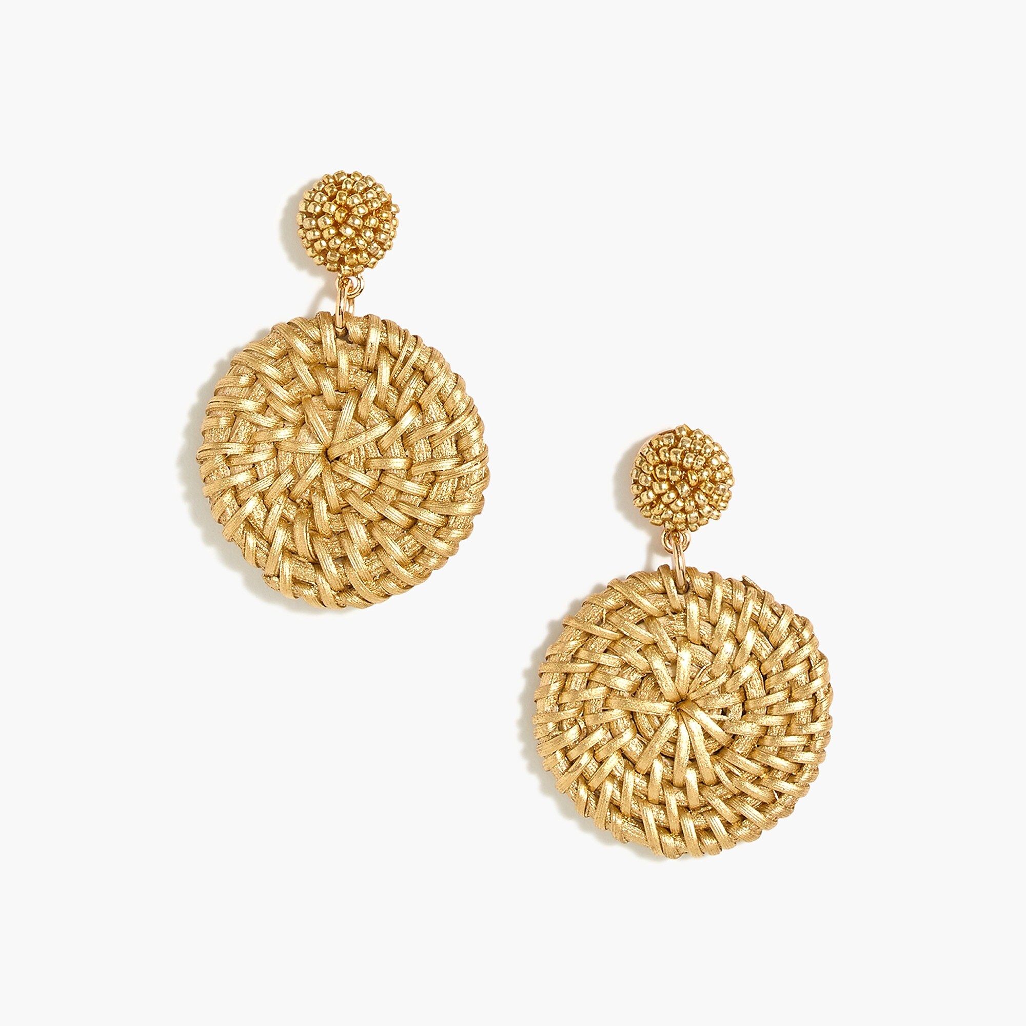 Bead and rattan statement earrings | J.Crew Factory
