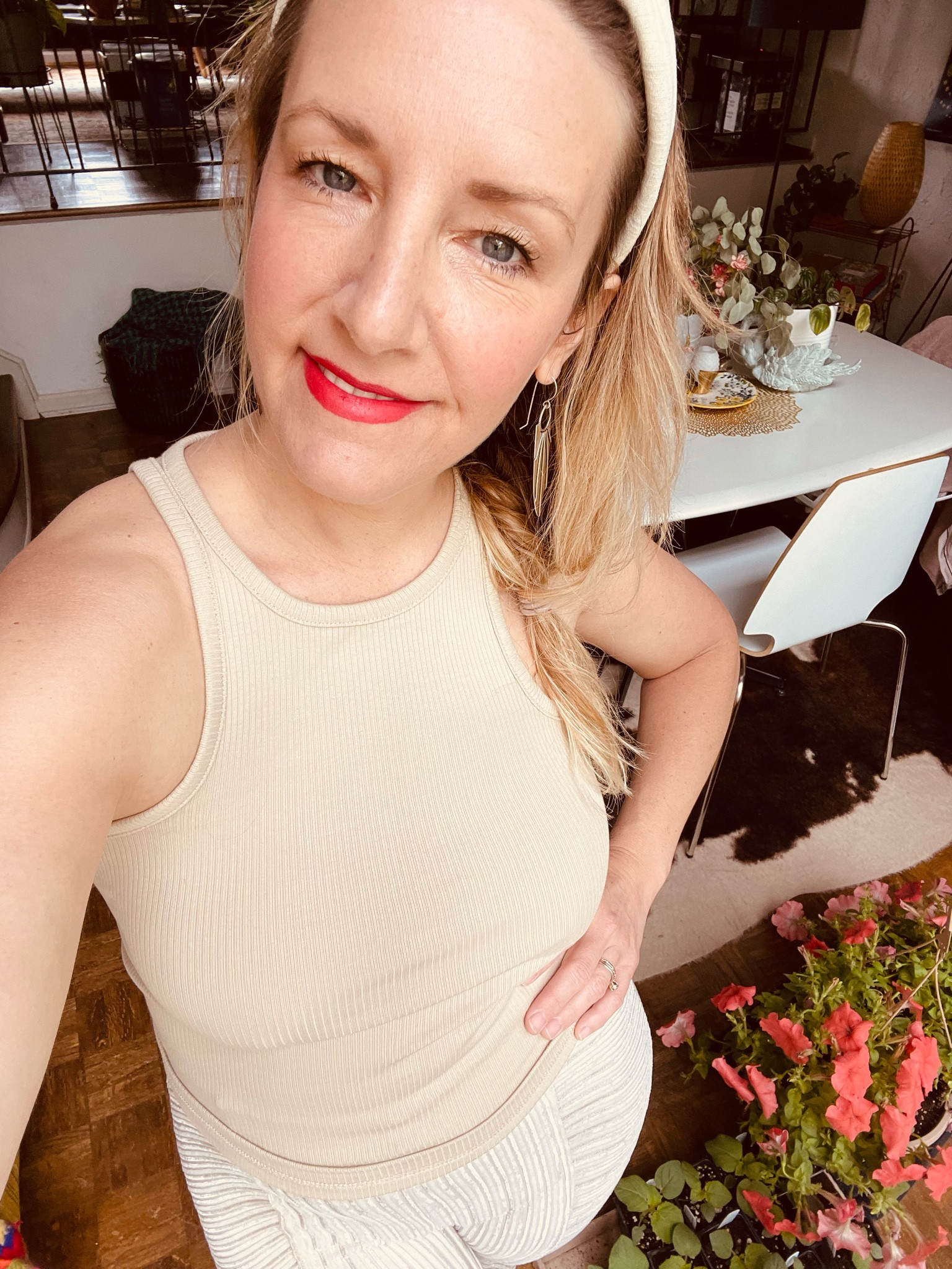 The perfect red lip shade for those with olive skin or a yellow undertone .. pants and tank ( this tank makes shoulders look amazing ) also linked 

#LTKstyletip #LTKunder100 #LTKbeauty