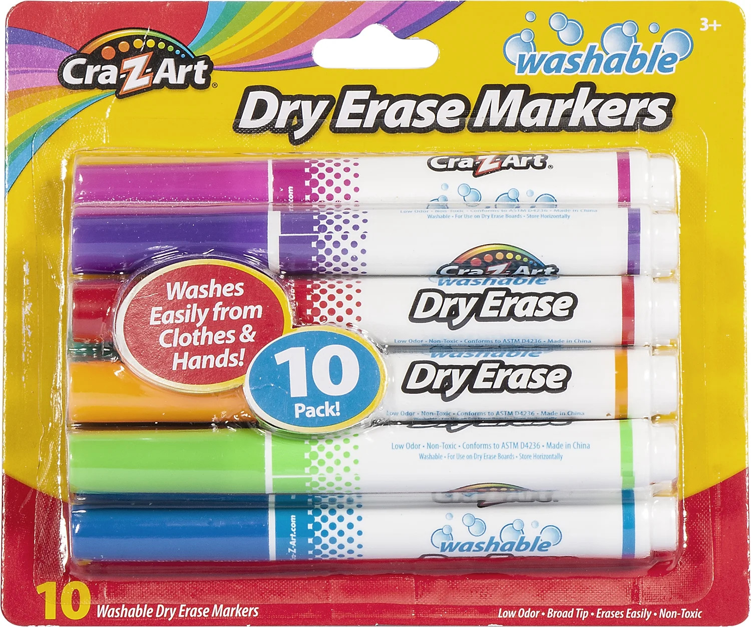 Cra-Z-Art Washable School Dry Erase Board Markers, 10 Count | Walmart (US)