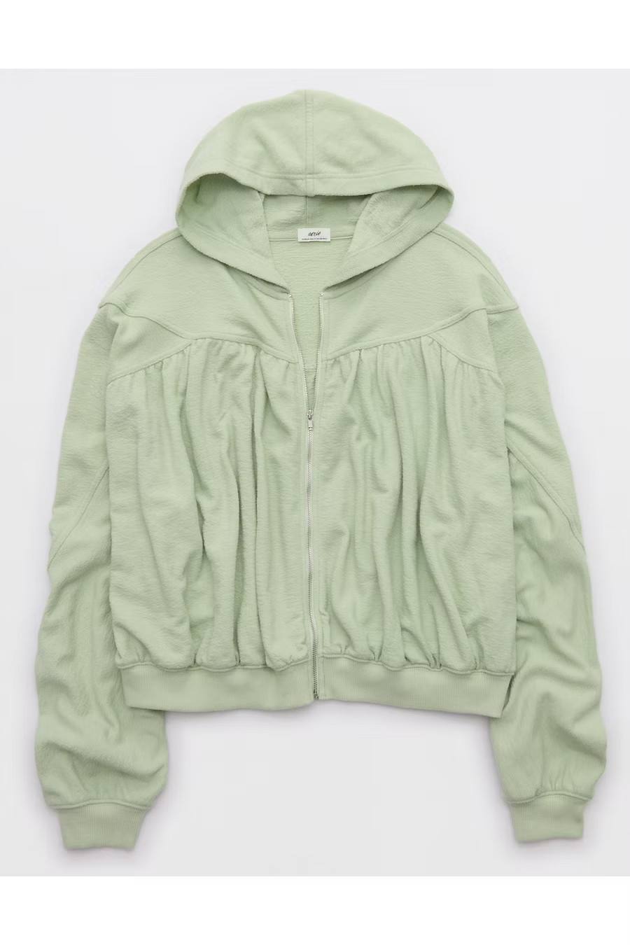 Aerie Soft Life Full Zip Sweatshirt Women's Dusty Sage XXS | American Eagle Outfitters (US & CA)