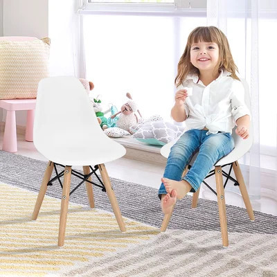 Caed 4 Pcs Kids Chair Set Mid-century Modern Style Dining Chairs W/ Wood Legs | Wayfair North America