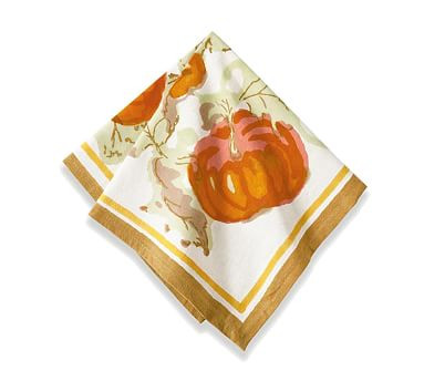 Pumpkin Printed Cotton Napkins - Set of 6 | Pottery Barn (US)