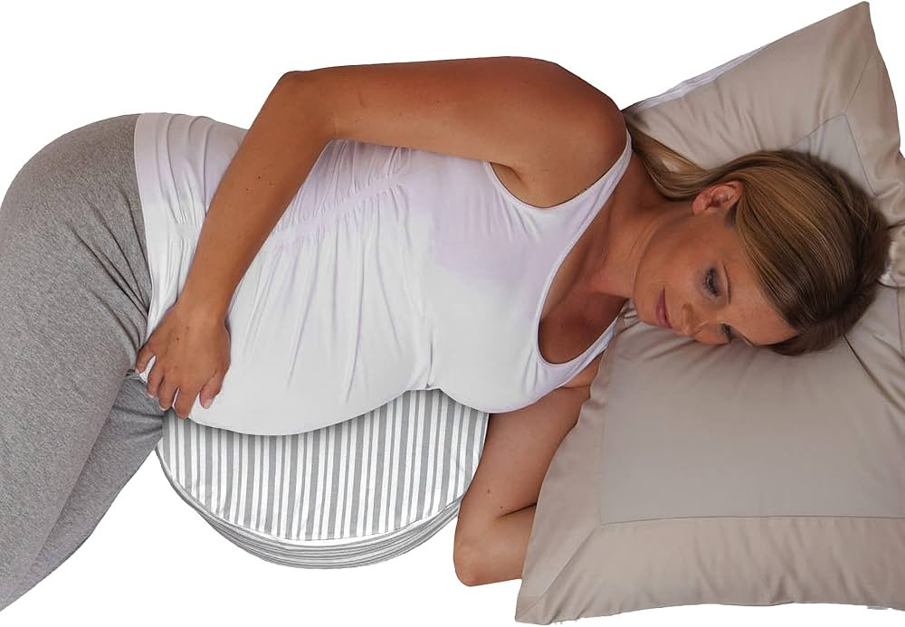 Boppy Pregnancy Wedge Pillow with Removable Jersey Pillow Cover, Gray Modern Stripe Design, Firm ... | Amazon (US)